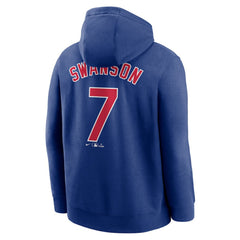 Dansby Swanson Chicago Cubs Nike Player Name & Number Club Pullover Hoodie - MLB Hoodies