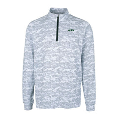 New York Jets Cutter & Buck Primary Logo Traverse Stretch Camo Print Eco Quarter-Zip Top | NFL New