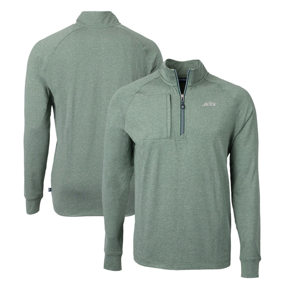 New York Jets Cutter & Buck Primary Logo Adapt Eco Knit Quarter-Zip Top | NFL On sale