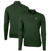 New York Jets Cutter & Buck Primary Logo Virtue Eco Pique Recycled Quarter-Zip Pullover Top | NFL Hot