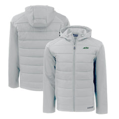 New York Jets Cutter & Buck Primary Logo Evoke Hybrid Eco Softshell Recycled Full-Zip Hooded Jacket | NFL On sale