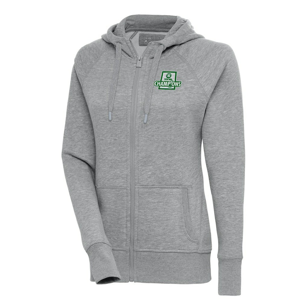 Heather Gray Boston Celtics Antigua Women's 2024 NBA Finals Champions Victory Raglan Full-Zip Jacket | NBA