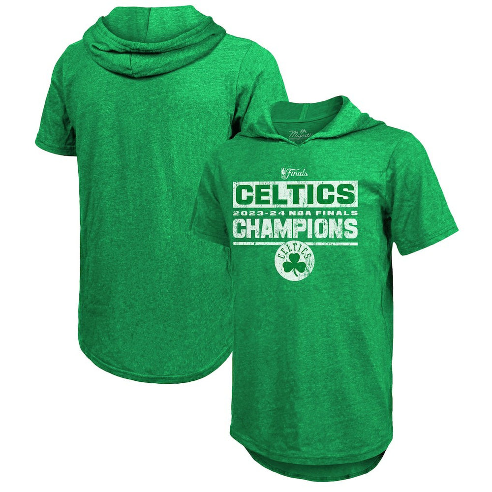 Boston Celtics Majestic Threads Women's 2024 NBA Finals Champions Tri-Blend Short Sleeve Pullover Hoodie Top - Kelly Green on sale | NBA