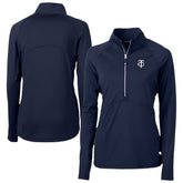 Minnesota Twins Cutter & Buck Women's Adapt Eco Knit Stretch Recycled Half-Zip DryTec Top - MLB Tops