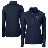 New York Mets Cutter & Buck Women's Adapt Eco Knit Stretch Recycled Half-Zip DryTec Top - MLB Tops
