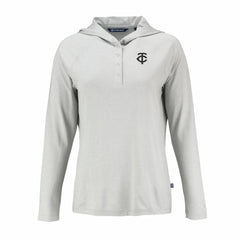 Minnesota Twins Cutter & Buck Women's Coastline Epic Comfort Eco Recycled Raglan Long Sleeve Hoodie T-Shirt - MLB Hoodies