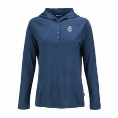 Minnesota Twins Cutter & Buck Women's Coastline Epic Comfort Eco Recycled Raglan Long Sleeve Hoodie T-Shirt - MLB Hoodies