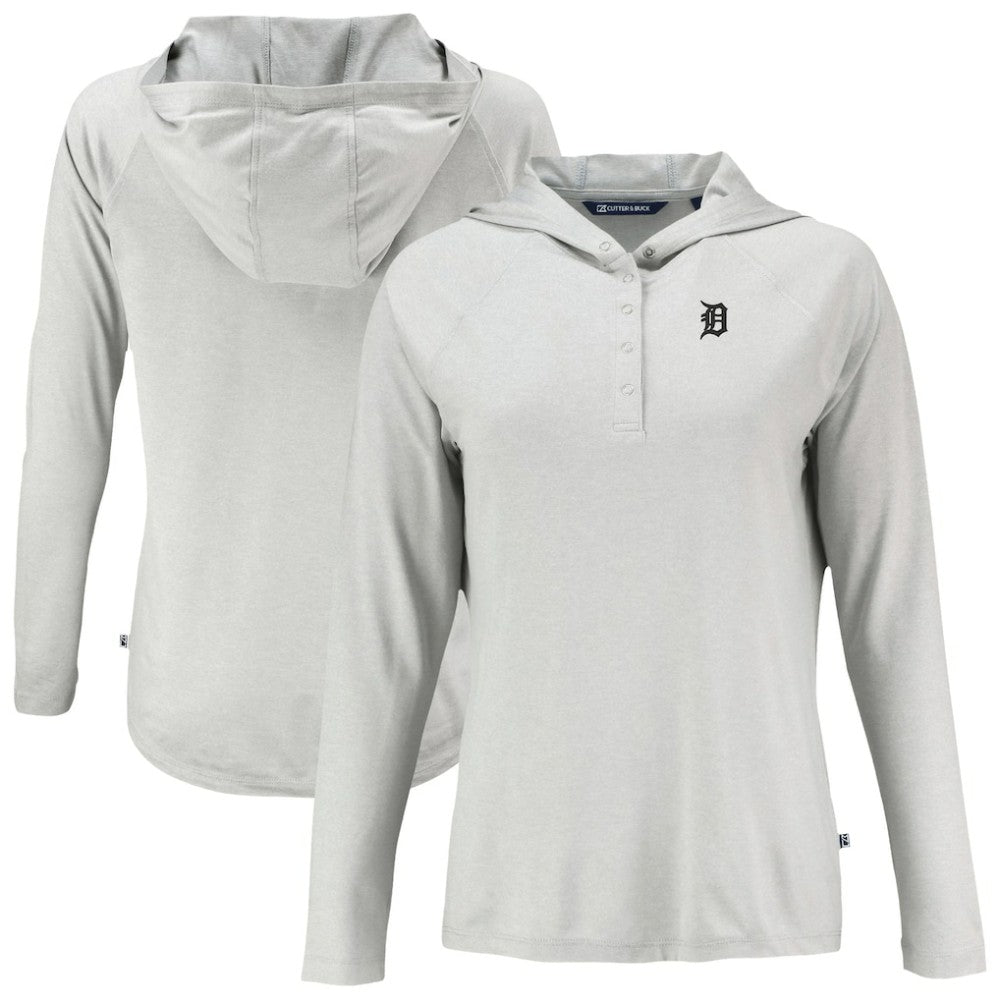 Detroit Tigers Cutter & Buck Women's Coastline Epic Comfort Eco Recycled Raglan Long Sleeve Hoodie T-Shirt - MLB Hoodies