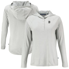 Detroit Tigers Cutter & Buck Women's Coastline Epic Comfort Eco Recycled Raglan Long Sleeve Hoodie T-Shirt - MLB Hoodies