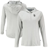 San Diego Padres Cutter & Buck Women's Coastline Epic Comfort Eco Recycled Raglan Long Sleeve Hoodie T-Shirt - MLB Hoodies