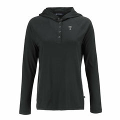 Texas Rangers Cutter & Buck Women's Coastline Epic Comfort Eco Recycled Raglan Long Sleeve Hoodie T-Shirt - MLB Hoodies
