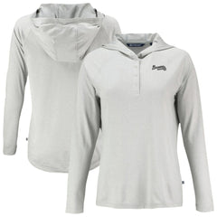 Atlanta Braves Cutter & Buck Women's Coastline Epic Comfort Eco Recycled Raglan Long Sleeve Hoodie T-Shirt - MLB Hoodies