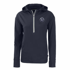 New York Mets Cutter & Buck Women's Daybreak Eco Recycled Half-Zip Hoodie - MLB Hoodies