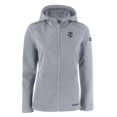 Minnesota Twins Cutter & Buck Women's Evoke Eco Softshell Recycled Full-Zip Hoodie Jacket - MLB Jackets