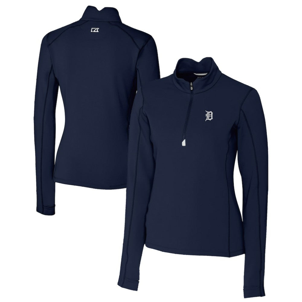 Detroit Tigers Cutter & Buck Women's Traverse Stretch Quarter-Zip Pullover Top - MLB Pullover