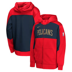 Red/Navy New Orleans Pelicans Youth Authentic On-Court Showtime Performance Full-Zip Hoodie | NBA
