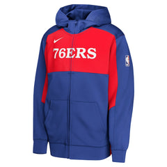 Royal/Red Philadelphia 76ers Youth Authentic On-Court Showtime Performance Full-Zip Hoodie | NBA