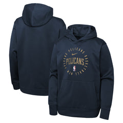 Navy New Orleans Pelicans Youth Performance Practice Spotlight Pullover Hoodie | NBA