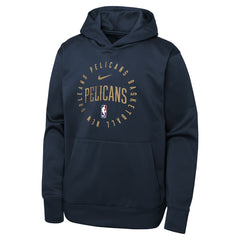 Navy New Orleans Pelicans Youth Performance Practice Spotlight Pullover Hoodie | NBA