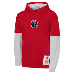 Red Washington Wizards Youth Small Ball Long Sleeve Hoodie T-Shirt | NBA