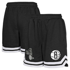 Black Brooklyn Nets Youth Teardrop Fleece Shorts | NBA