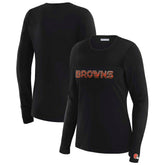 Cleveland Browns WEAR by Erin Andrews x Gracie Hunt Women's Mesh Panel Long Sleeve T-Shirt | NFL US