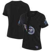 Tennessee Titans WEAR by Erin Andrews x Gracie Hunt Women's Draft Me Lace-Up T-Shirt | NFL Discount