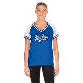 Toronto Blue Jays New Era Women's Gameday Raglan V-Neck T-Shirt - MLB T-shirts