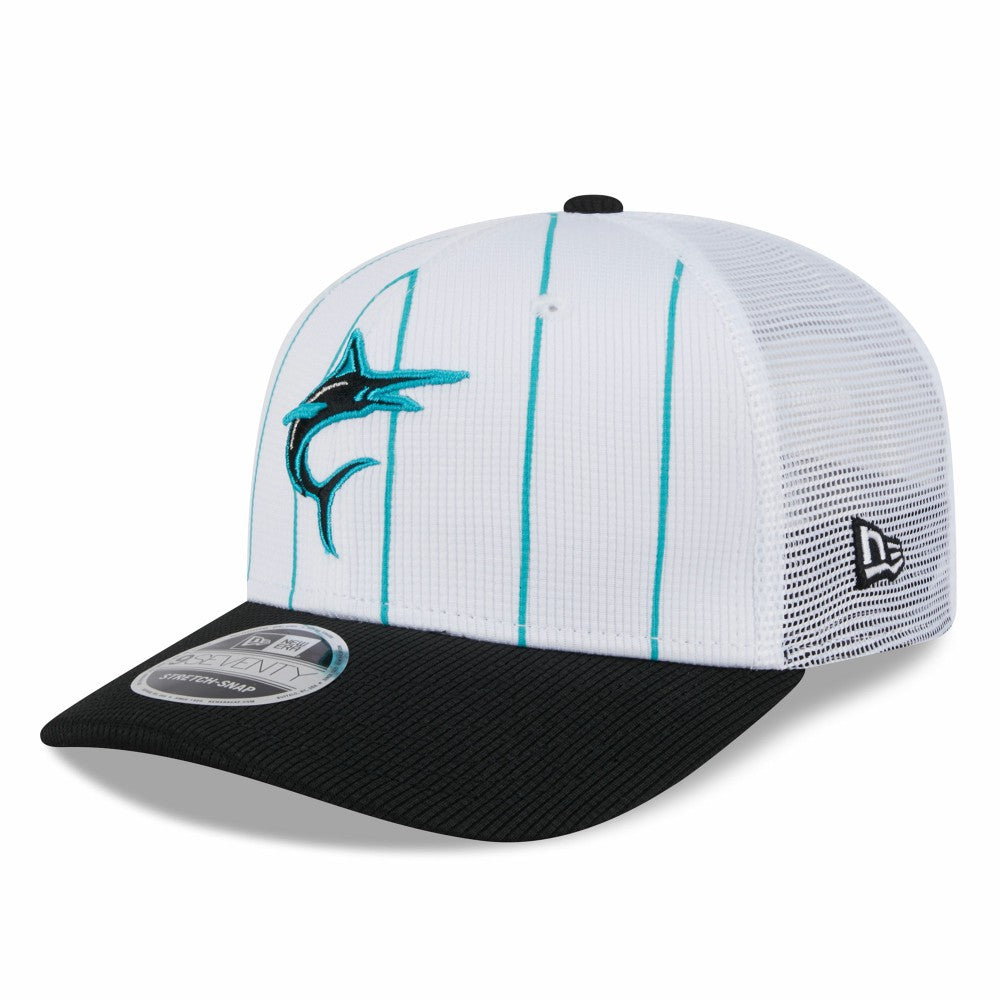 Miami Marlins New Era 2025 Batting Practice 9SEVENTY Stretch-Snap Trucker Hat - MLB Hats