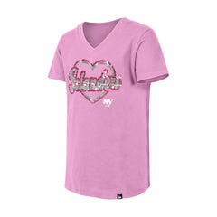 New York Islanders New Era Girl's Youth Flip Sequin V-Neck T-Shirt - NHL T-shirts