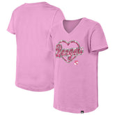 New York Rangers New Era Girl's Youth Flip Sequin V-Neck T-Shirt - NHL T-shirts