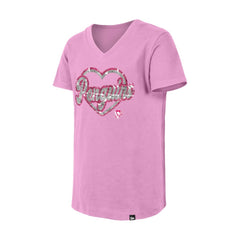 Pittsburgh Penguins New Era Girl's Youth Flip Sequin V-Neck T-Shirt - NHL T-shirts