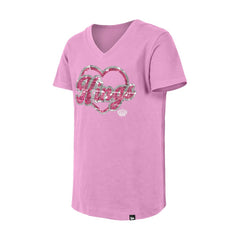Los Angeles Kings New Era Girl's Youth Flip Sequin V-Neck T-Shirt - NHL T-shirts