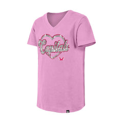 Washington Capitals New Era Girl's Youth Flip Sequin V-Neck T-Shirt - NHL T-shirts