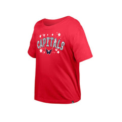 Washington Capitals New Era Girl's Youth Flip Sequin T-Shirt - NHL T-shirts