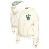 Dallas Stars New Era Women's Glam Game Quarter-Zip Cropped Floral Hoodie Pullover - NHL Hoodies