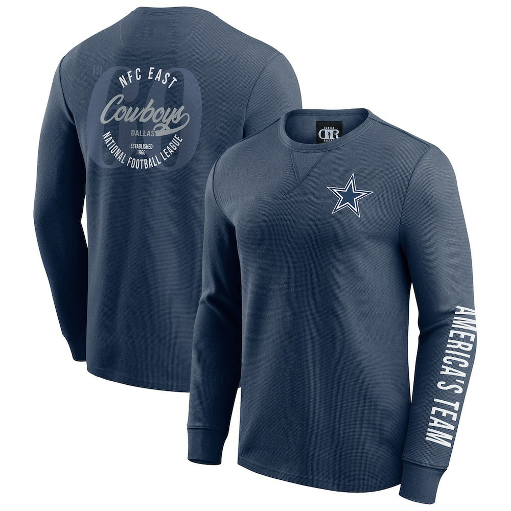 Dallas Cowboys Darius Rucker Collection Washed Waffle-Knit Long Sleeve T-Shirt | NFL Outlet