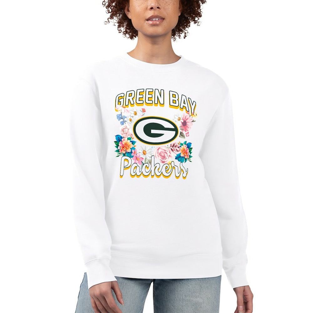 Green Bay Packers G-III 4Her by Carl Banks Women's Flower Logo Graphic Fleece Pullover Sweatshirt | NFL On sale