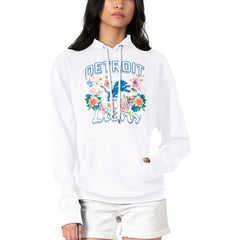 Detroit Lions G-III 4Her by Carl Banks Women's Flowers Team Logo Graphic Fleece Pullover Hoodie | NFL On sale
