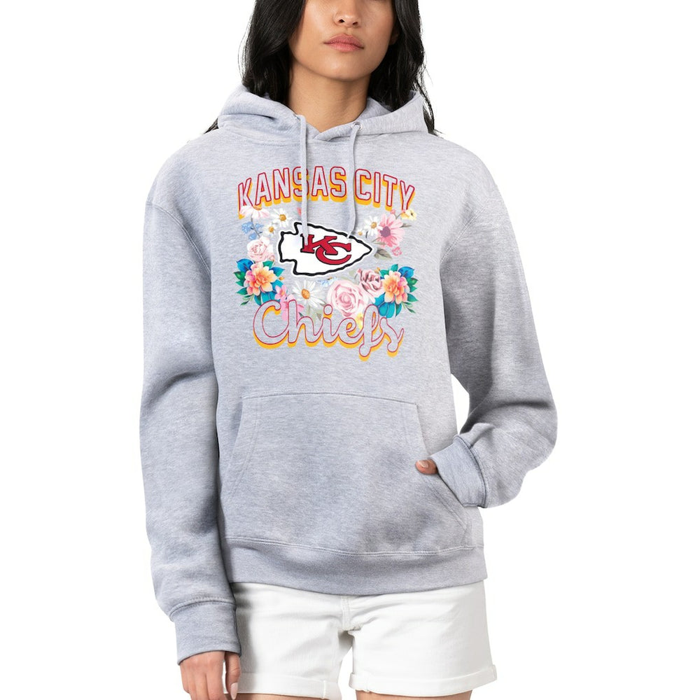 Kansas City Chiefs G-III 4Her by Carl Banks Women's Flowers Team Logo Graphic Fleece Pullover Hoodie | NFL On sale