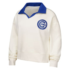Chicago Cubs Girls Youth Ballpark Hit Collared V-Neck Pullover Sweatshirt - MLB Pullover