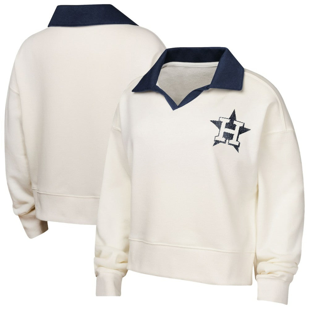 Houston Astros Girls Youth Ballpark Hit Collared V-Neck Pullover Sweatshirt - MLB Pullover