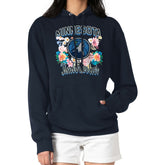 Navy Minnesota Timberwolves G-III 4Her by Carl Banks Women's Flowers Team Logo Graphic Fleece Pullover Hoodie | NBA
