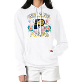 White Indiana Pacers G-III 4Her by Carl Banks Women's Flowers Team Logo Graphic Fleece Pullover Hoodie | NBA