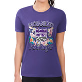 Purple Sacramento Kings G-III 4Her by Carl Banks Women's Super-Slim Fit Lightweight Flowers Team Logo Graphic T-Shirt | NBA