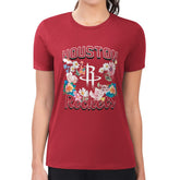 Red Houston Rockets G-III 4Her by Carl Banks Women's Super-Slim Fit Lightweight Flowers Team Logo Graphic T-Shirt | NBA