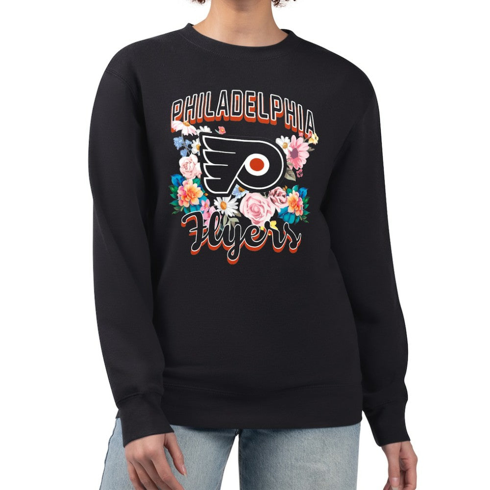 Philadelphia Flyers G-III 4Her by Carl Banks Women's Flower Logo Pullover Sweatshirt - NHL Sweatshirts