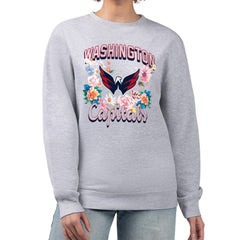 Washington Capitals G-III 4Her by Carl Banks Women's Flower Logo Pullover Sweatshirt - NHL Sweatshirts