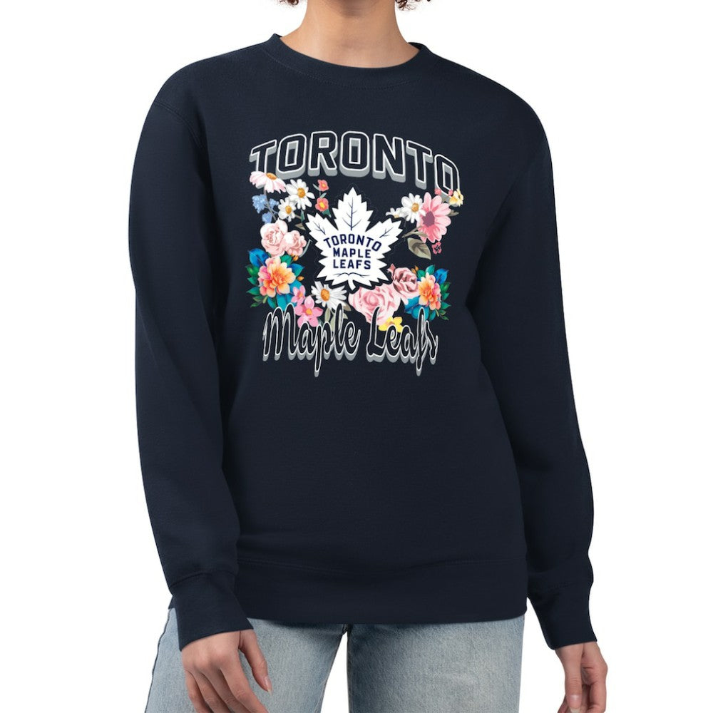 Toronto Maple Leafs G-III 4Her by Carl Banks Women's Flower Logo Pullover Sweatshirt - NHL Sweatshirts