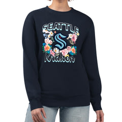 Seattle Kraken G-III 4Her by Carl Banks Women's Flower Logo Pullover Sweatshirt - NHL Sweatshirts